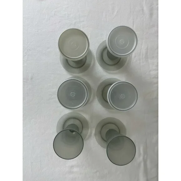Tupperware Parfait Cups Smoky Grey Cups Bases Lids 754 296 Dessert Seals 6 - Picture 2 of 8